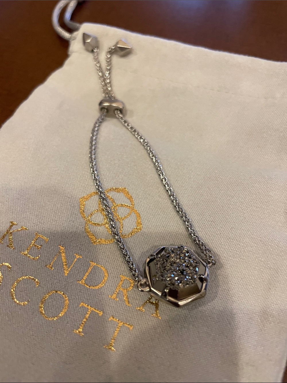 Kendra Scott Silver Pavé Octagon Slider Bracelet